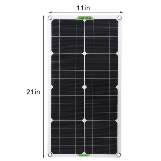 25W Protable Solar Panel Kit Dual DC USB Charger Kit w/ 60A/100A Solar Controller
