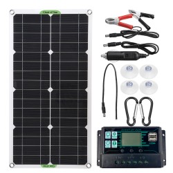 25W Protable Solar Panel Kit Dual DC USB Charger Kit w/ 60A/100A Solar Controller 25W Protable Solar Panel Kit Dual DC USB Charger Kit w/ 60A/100A Solar Controller