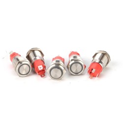 16MM 10A 250V 12V 4Pin LED Light Button Switch Momentary Reset Metal Push Button Switch 16MM 10A 250V 12V 4Pin LED Light Button Switch Momentary Reset Metal Push Button Switch