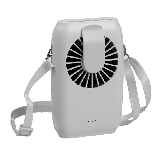 2000mAh Portable Mini Fan Dual-purpose Waist Fan USB Desktop Cooling Fan Hanging Neck Air Cooler