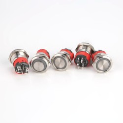 22MM 18A 250V 6Pin LED Light Button Switch Momentary Reset Metal Push Button Switch 22MM 18A 250V 6Pin LED Light Button Switch Momentary Reset Metal Push Button Switch