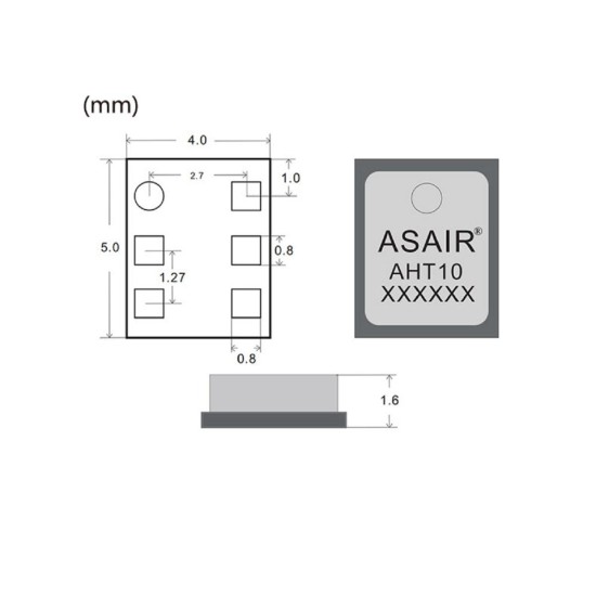 5 Pieces AHT10 Integrated Temperature and Humidity Sensor Patch Packaged Temperature Sensor