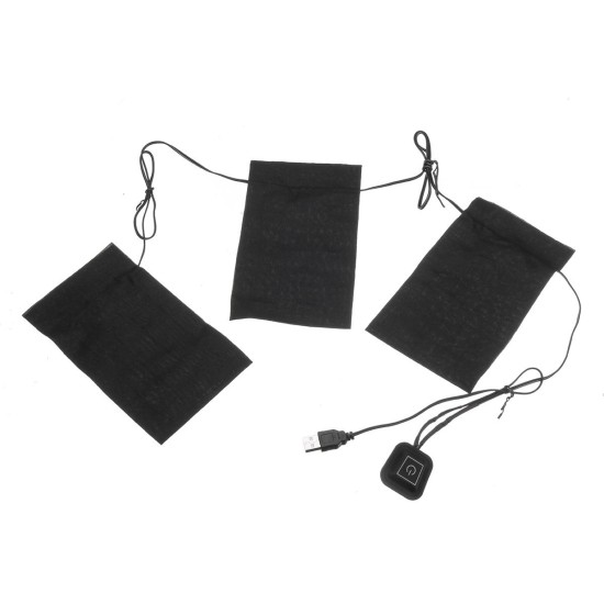 5V 2A 8.5W Electric Heating Pads 3Pads Waterproof Heating Cloth Pads Set