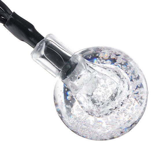 6m 30LED Waterproof Solar Light String Retro Crystal Ball Bulb String Decor Lamp