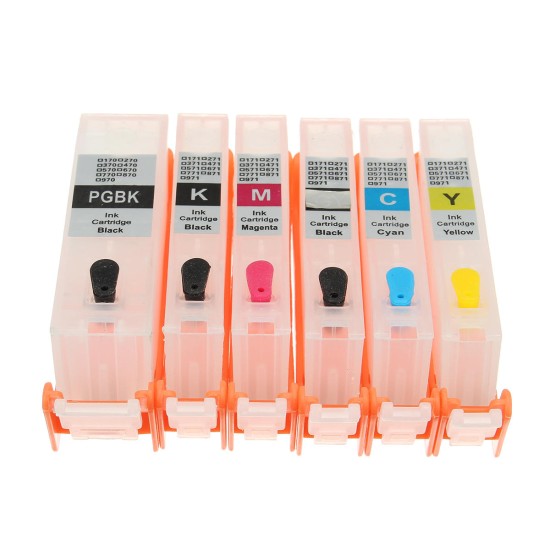 6pcs PGI-270 CLI-271 Refillable Ink Cartridge For MG7720 TS8020 TS9020