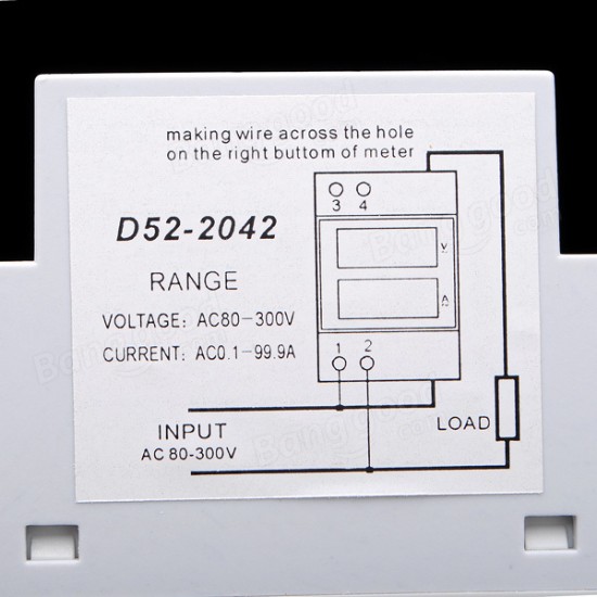 AC 80-300V Din Rail AC LED Dual Display Volt Meter Ammeter Voltage Ampere Gauge