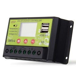 CMTD-G 10A 12V/24V LCD PWM Solar Charge Controller Dual USB Solar Panel Battery Regulator CMTD-G 10A 12V/24V LCD PWM Solar Charge Controller Dual USB Solar Panel Battery Regulator