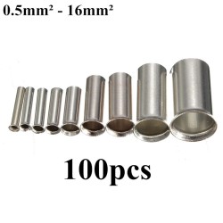 BC01 100 Pcs Naked Insulated Tube Terminal Block Cord End Terminal BC01 100 Pcs Naked Insulated Tube Terminal Block Cord End Terminal