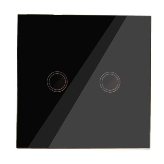 Luxury Crystal Touch Panel 2 Ring LED Wall Samrt Switch Socket Plate