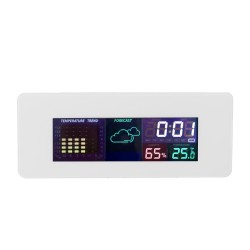 Multi-function Color Screen Temperature Humidity Meter Hygrometer Monitor Clock with Calendar Alarm Clock 12/24 Hour System TS S65 Multi-function Color Screen Temperature Humidity Meter Hygrometer Monitor Clock with Calendar Alarm Clock 12/24 Hour System TS S65