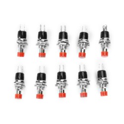 PBS-110 250V 1A 7mm Self-reset Switch NC Push Button Round 10pcs PBS-110 250V 1A 7mm Self-reset Switch NC Push Button Round 10pcs