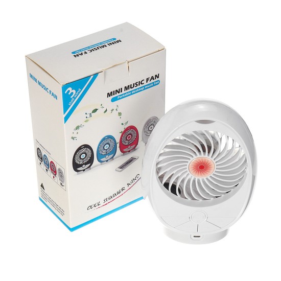 Wireless Music Fan bluetooth/TF Card Audio Player Party Study Working Camping Mini Cooling Desktop Fan