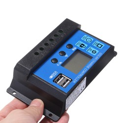 10A/20A/30A 12/24V LCD Display Photovoltaic Solar Controller with Dual USB Ports 10A/20A/30A 12/24V LCD Display Photovoltaic Solar Controller with Dual USB Ports