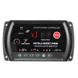 12/24V 10A Auto PWM Solar Panel Battery Regulator Charger Controller LED USB 5V 12/24V 10A Auto PWM Solar Panel Battery Regulator Charger Controller LED USB 5V