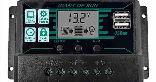 12V/24V 10A-100A LCD Solar Controller Dual USB DC Port Current Solar ...