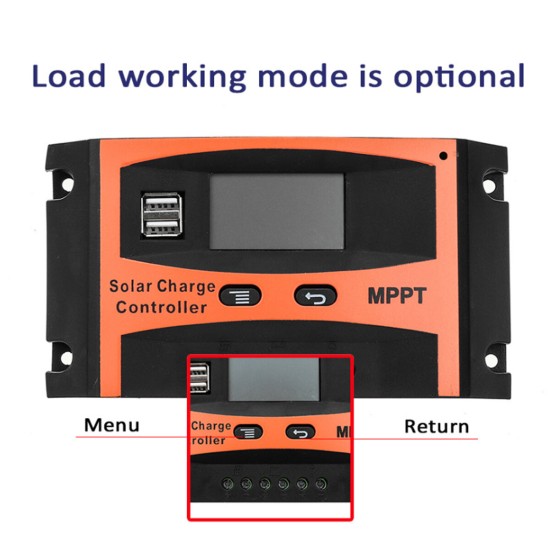 12V/24V MPPT Solar Panel Charge Controller Regulator 30-60A Dual USB Output