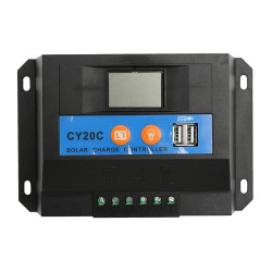20A 12V/24V LCD Solar Charge Controller Panel Battery Regulator With 2 USB Ports 20A 12V/24V LCD Solar Charge Controller Panel Battery Regulator With 2 USB Ports