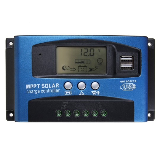 30/40/50/60/100A MPPT Solar Controller LCD Solar Charge Controller Accuracy Dual USB Solar Panel Battery Regulator