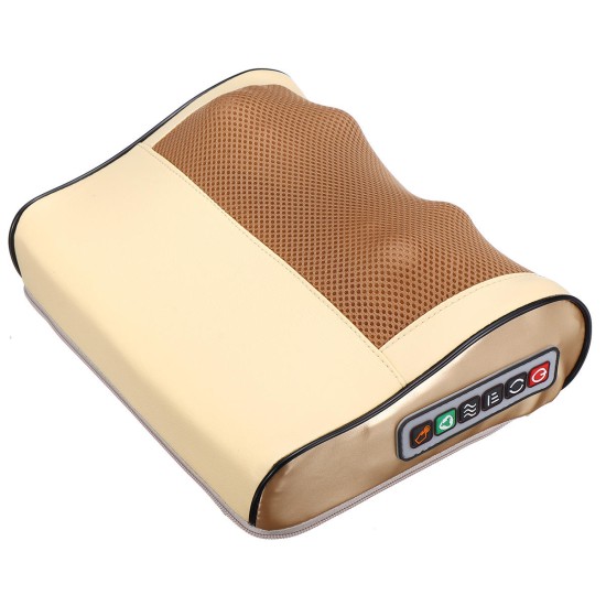 Electric Lumbar Neck Back Massage Pillow Cushion Infrared Heating Kneading Body Massager