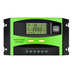 30A 12V/24V 5V 3A Dual USB Solar Charge Controller Solar Panel Regulator LCD Display 30A 12V/24V 5V 3A Dual USB Solar Charge Controller Solar Panel Regulator LCD Display