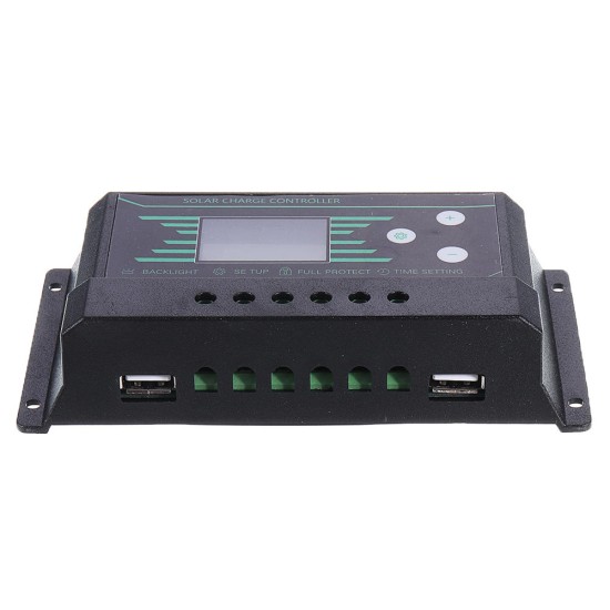 10/20/30A 12V/24V Auto Solar Charge Controller LCD Dispaly Battery Charge Solar Controller Dual USB Port 2.5A with Backlight