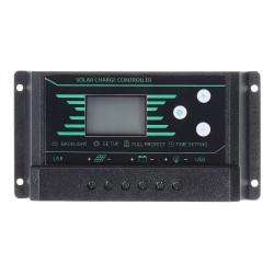 10/20/30A 12V/24V Auto Solar Charge Controller LCD Dispaly Battery Charge Solar Controller Dual USB Port 2.5A with Backlight 10/20/30A 12V/24V Auto Solar Charge Controller LCD Dispaly Battery Charge Solar Controller Dual USB Port 2.5A with Backlight
