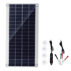 20W Portable Solar Panel Kit DC USB Charging Double USB Port Suction Cups Camping Traveling 20W Portable Solar Panel Kit DC USB Charging Double USB Port Suction Cups Camping Traveling