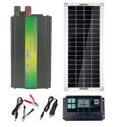 220V 1500W Peak Solar Power System Battery Charger Inverter+50W Solar Panel +60A Controller 220V 1500W Peak Solar Power System Battery Charger Inverter+50W Solar Panel +60A Controller