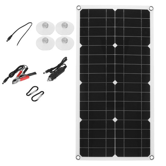 25W 18V Mono Solar Panel Single USB 12V/5V DC Monocrystalline Flexible Solar Charger For Car RV Boat Battery Charger Waterproof