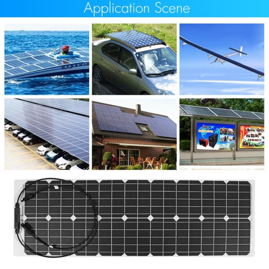 50W 18V Solar Power Panel Monocrystalline Silicon Semi-flexible Home Electricity