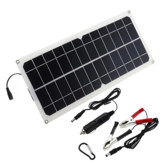 Monocrystalline Silicon Cell Solar Panel Double USB Interface 10W 12V ...