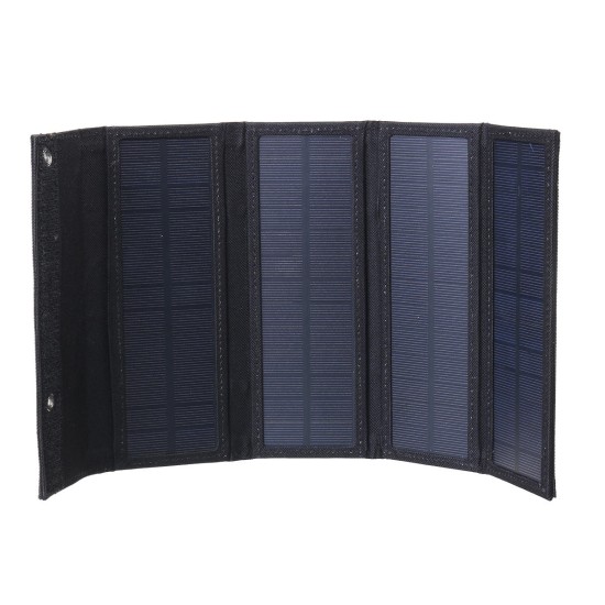 Waterproof 30W 6V Solar Panel Bank Folding Solar Power Bank Charger Power USB Port W/ 10in1 USB Cable