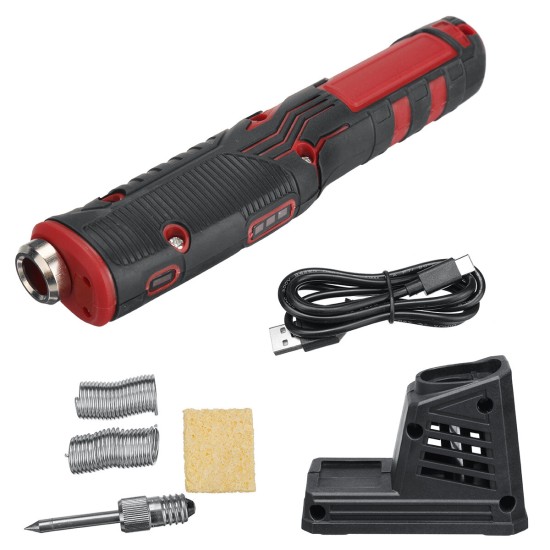 4V Cordless Soldering Welding Iron Rechargeable 1500mAh Battery 450°C LED Light