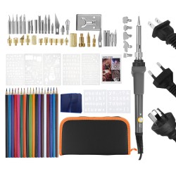 71pcs/Set Wood Burning Pen Tool Soldering Stencil Iron Craft Pyrography Kit 60W 71pcs/Set Wood Burning Pen Tool Soldering Stencil Iron Craft Pyrography Kit 60W