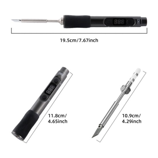 D60B Pro Portable Mini Constant Temperature Electric Soldering Iron Supports PD3.0 FPV Lipo Battery Powered Outdoor Repair Welding Tool