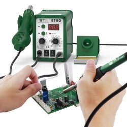 878D 2 in 1 110V/220V Digital Display Lead-free Hot Air Gun Soldering Rework Station with 3 Nozzles 878D 2 in 1 110V/220V Digital Display Lead-free Hot Air Gun Soldering Rework Station with 3 Nozzles