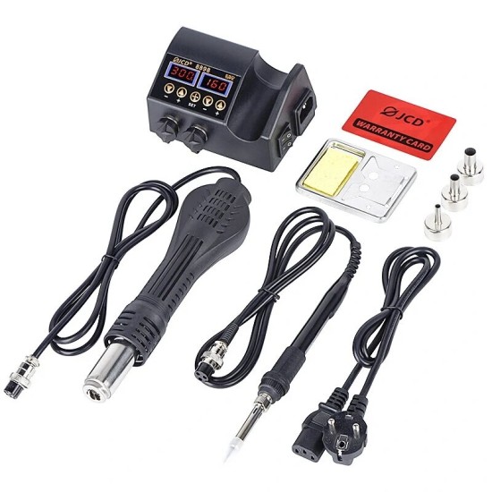 8898 2in1 750W 220V/110V Soldering Station Hot Air Gun Heater LCD Digital Display Soldering Iron Welding Rework for Cell-phone BGA SMD PCB IC Repair