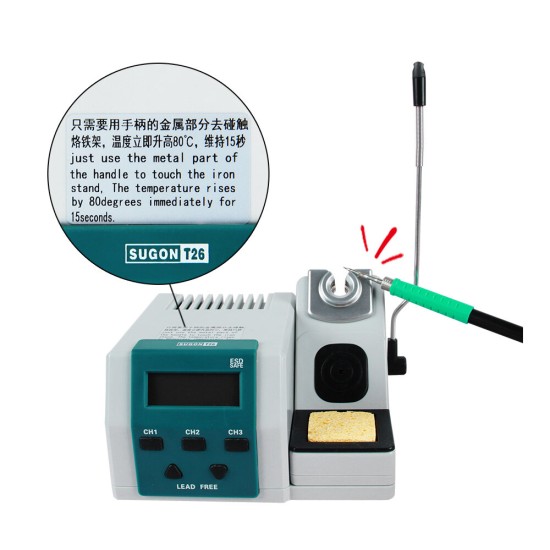 T26 80W Soldering Station Lead-free 2S Rapid Heating Soldering Iron Kit JBC Handle Universal Power Heating System 110V/220V