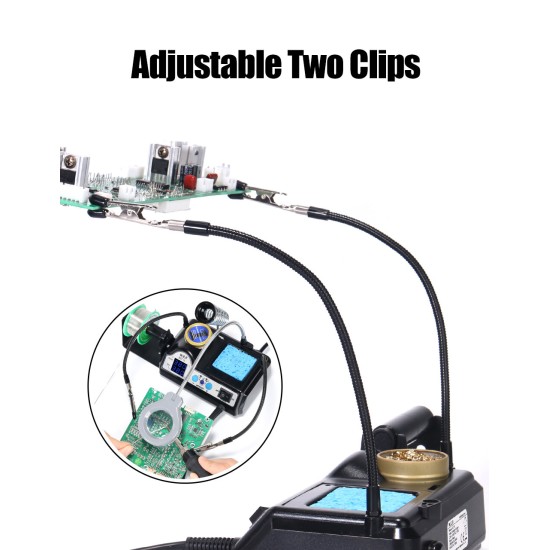 927-IV 2 Clips Soldering Iron with Optional Magnifier Lamp Digital Display Electric Soldering iron Kit Set Soldering Station