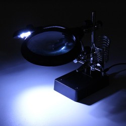 5 LED Light Magnifier Magnifying Glass Helping Hand Soldering Stand with 3 Lens 5 LED Light Magnifier Magnifying Glass Helping Hand Soldering Stand with 3 Lens