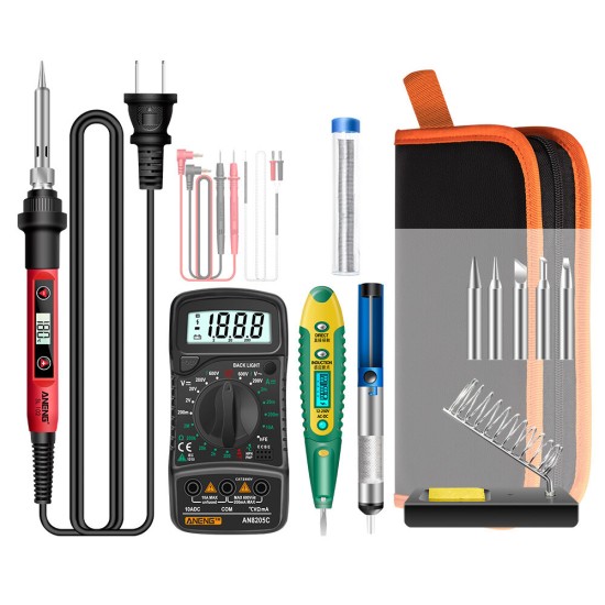 SL102 110V/220V 16PCS LCD Digital Display Screen Multi-function Electric Soldering Iron Adjustable Temperature Soldering Tools Kit