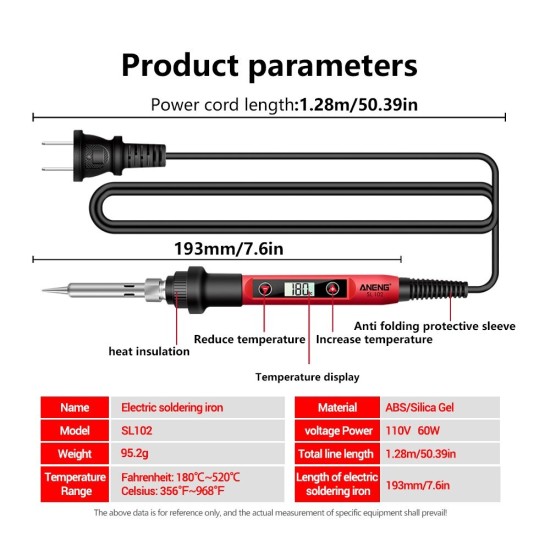 SL102 110V/220V 24PCS LCD Digital Display Screen Multi-function Electric Soldering Iron Adjustable Temperature Soldering Tools Kit