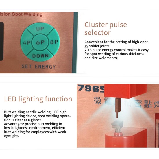 796SD Spot Welder Intelligent Precision Pulse Spot Welding Machine Pin For Stainless Steel Butt Welding Without Table