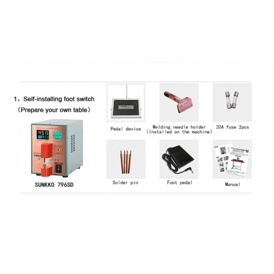 796SD Spot Welder Intelligent Precision Pulse Spot Welding Machine Pin For Stainless Steel Butt Welding Without Table