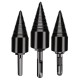 5 PCS 42mm/32mm Firewood Splitter Drill Round/Hex/Triangle/Wrench Shank Wood Cone Reamer Punch Driver Step Drill Bit Woodworking Tool