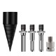 5 PCS 42mm/32mm Firewood Splitter Drill Round/Hex/Triangle/Wrench Shank Wood Cone Reamer Punch Driver Step Drill Bit Woodworking Tool