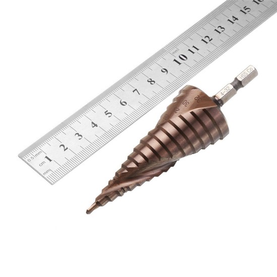 3-12/4-20/4-32mm M35 Cobalt Step Drill Bit 1/4 Inch Hex Shank HSS-Co Step Drill Bit