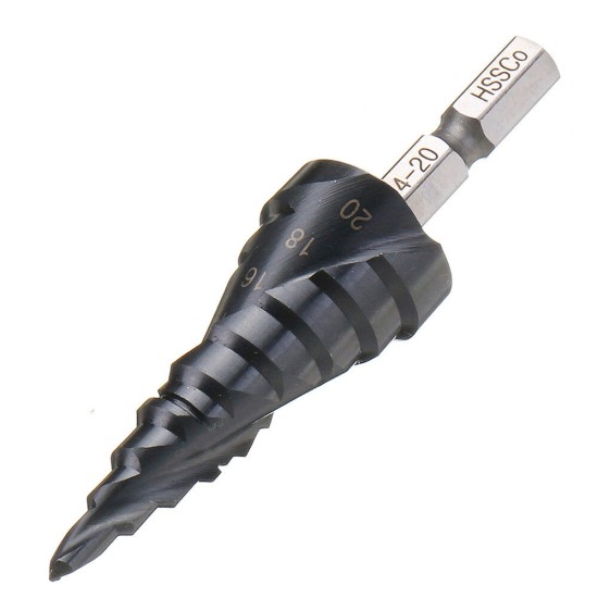 HRC89 M35 Cobalt Step Drill Bit 3-12/4-12/4-20mm TiAlN Coated Step Drill 1/4 Inch Hex Shank