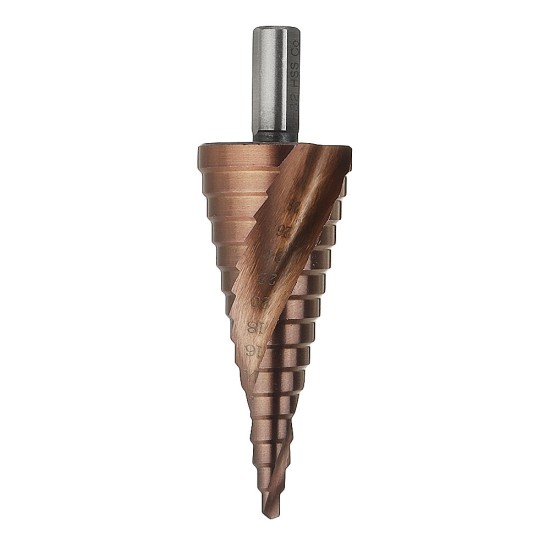 HSS-Co M35 Cobalt Step Drill Bit Triangle Shank 4-12/4-20/4-32mm Spiral Flute Step Drill