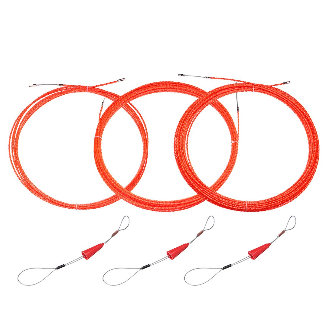10M/20M/30M Dia 5mm Cable Puller Fish Tape Reel Conduit Ducting Rodder ...